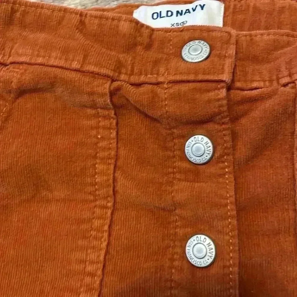 Old Navy Burnt Orange Corduroy Button Up Skirt XS/5